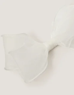 Large Organza Bow Hair Clip Ivory