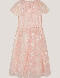 Latifa Floral Embellished Party Dress Pink
