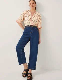Laurie Floral Print Jersey Top Ivory