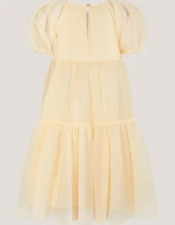Leila Floral Embellished Party Dress Yellow