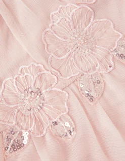 Leila Floral Embellished Party Dress Pink
