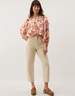 Leila Floral Print Blouse Ivory