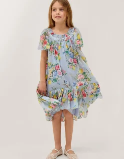Lemon Rose Print Party Dress Multi