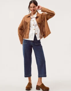 Lily Fringe Suede Jacket Tan