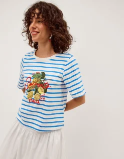 Lindy Sorrento Stripe T-Shirt Blue
