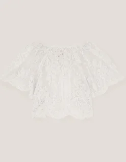 Lola Lace Short Sleeve Cover Up Ivory