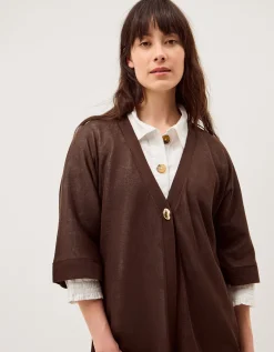 Lo Longline Cardigan Brown
