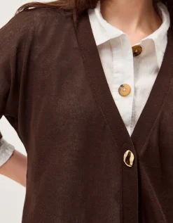 Lo Longline Cardigan Brown