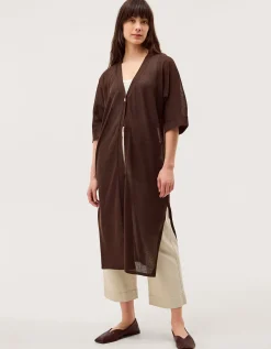 Lo Longline Cardigan Brown