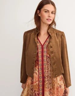 Lucia Faux Suede Jacket Brown