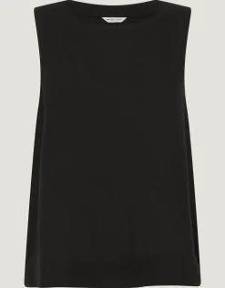 Lucy Linen Blend Tank Top Black