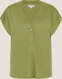 Lucy Linen Blend T-Shirt Green