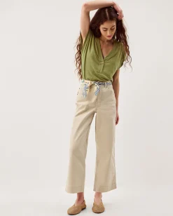 Lucy Linen Blend T-Shirt Green