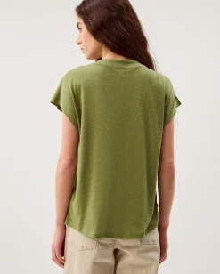 Lucy Linen Blend T-Shirt Green