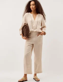 Lucy Regular Straight Leg Linen Trousers Natural
