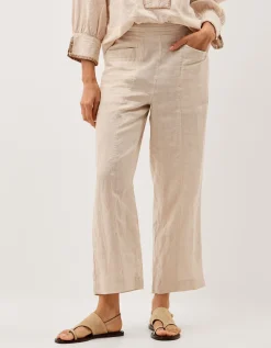 Lucy Regular Straight Leg Linen Trousers Natural