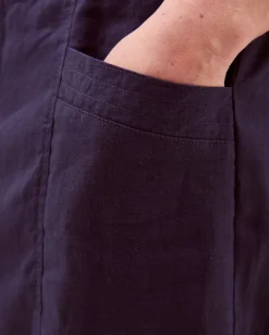 Lucy Regular Straight Leg Linen Trousers Blue