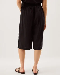 Lulu Linen Bermuda Shorts Black