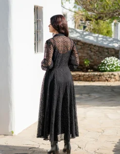 Lyrical Sisters Chira Lace Shirt Dress Black