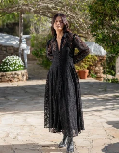 Lyrical Sisters Chira Lace Shirt Dress Black
