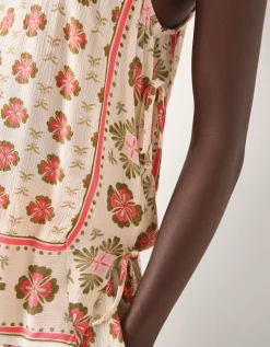 Maddie Floral Print Cami Top Ivory