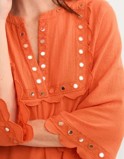 Maddie Mirror Midi Kaftan Orange