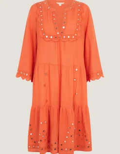 Maddie Mirror Midi Kaftan Orange