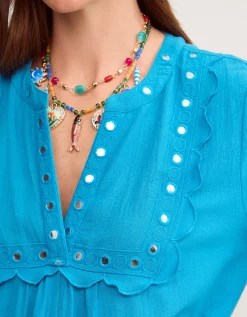 Maddie Mirror Midi Kaftan Teal