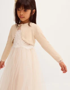 Maeve Bow Button Cardigan Gold