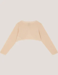 Maeve Bow Button Cardigan Gold