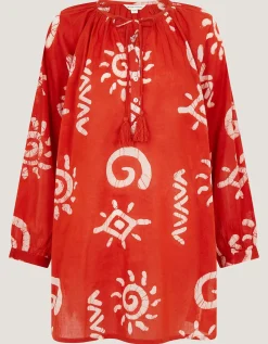 Mafalda Sun Print Mini Kaftan Orange