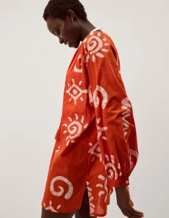 Mafalda Sun Print Mini Kaftan Orange