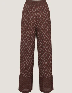 Magdalena Geometric Jersey Trousers Brown