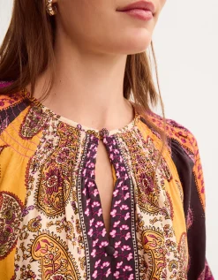 Magdalena Paisley Print Blouse Pink
