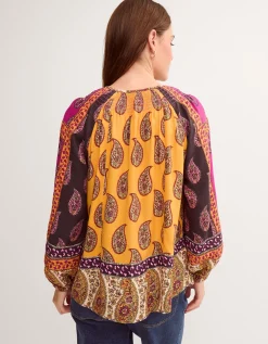Magdalena Paisley Print Blouse Pink