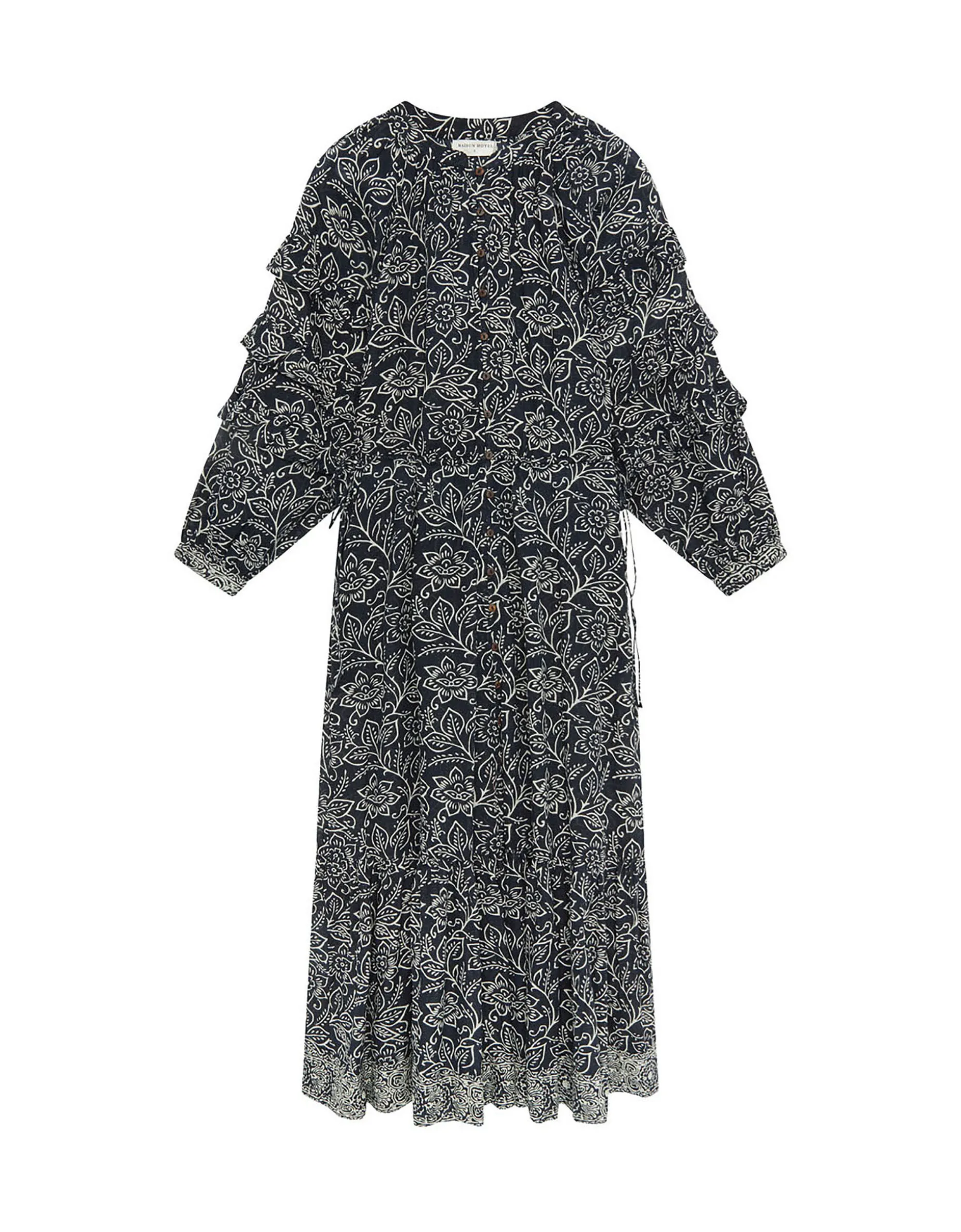 Maison Hotel Carmencita Ruffle Midi dress Black
