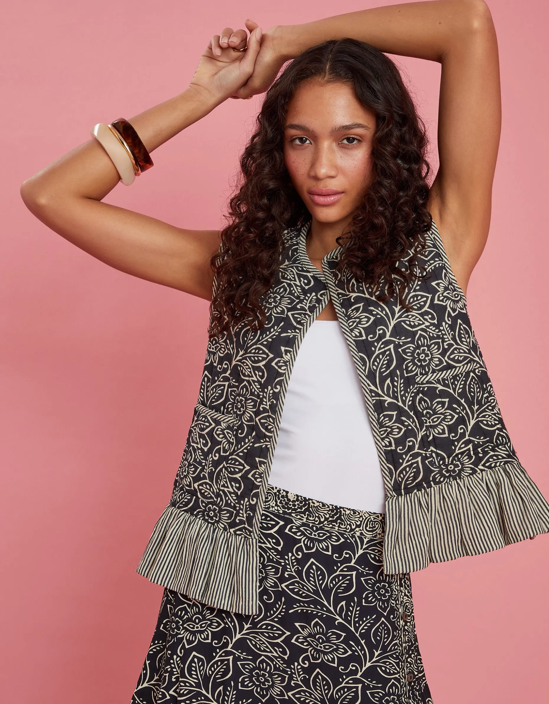 Maison Hotel Fernanda Stripe Waistcoat Blue