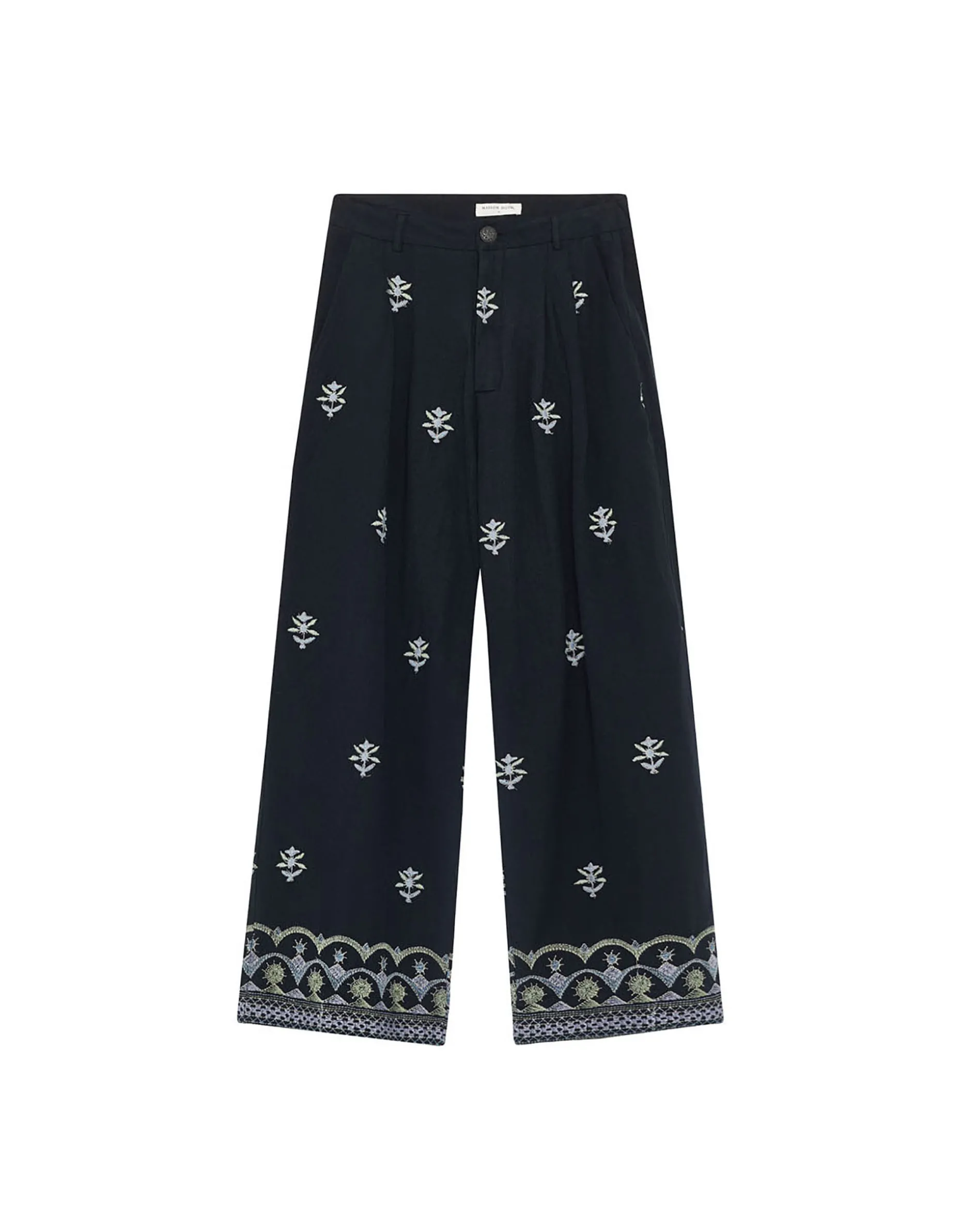 Maison Hotel Lolo Floral Straight-Leg Trousers Black
