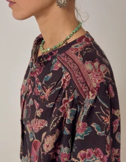 Maison Hotel Luna Paisley Print Blouse Black