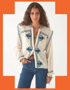 Maison Hotel Phillipa Embroidered Blouse White