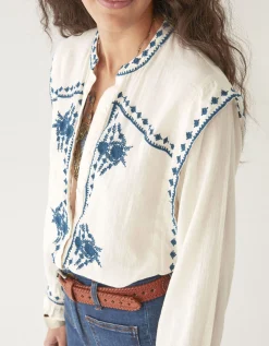 Maison Hotel Phillipa Embroidered Blouse White