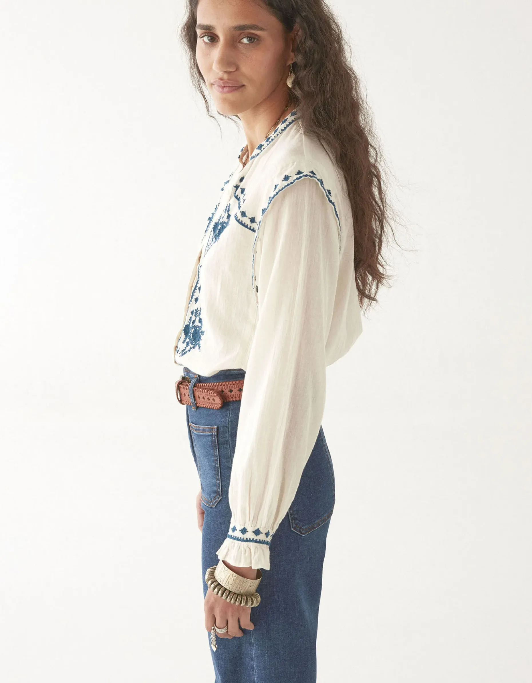 Maison Hotel Phillipa Embroidered Blouse White