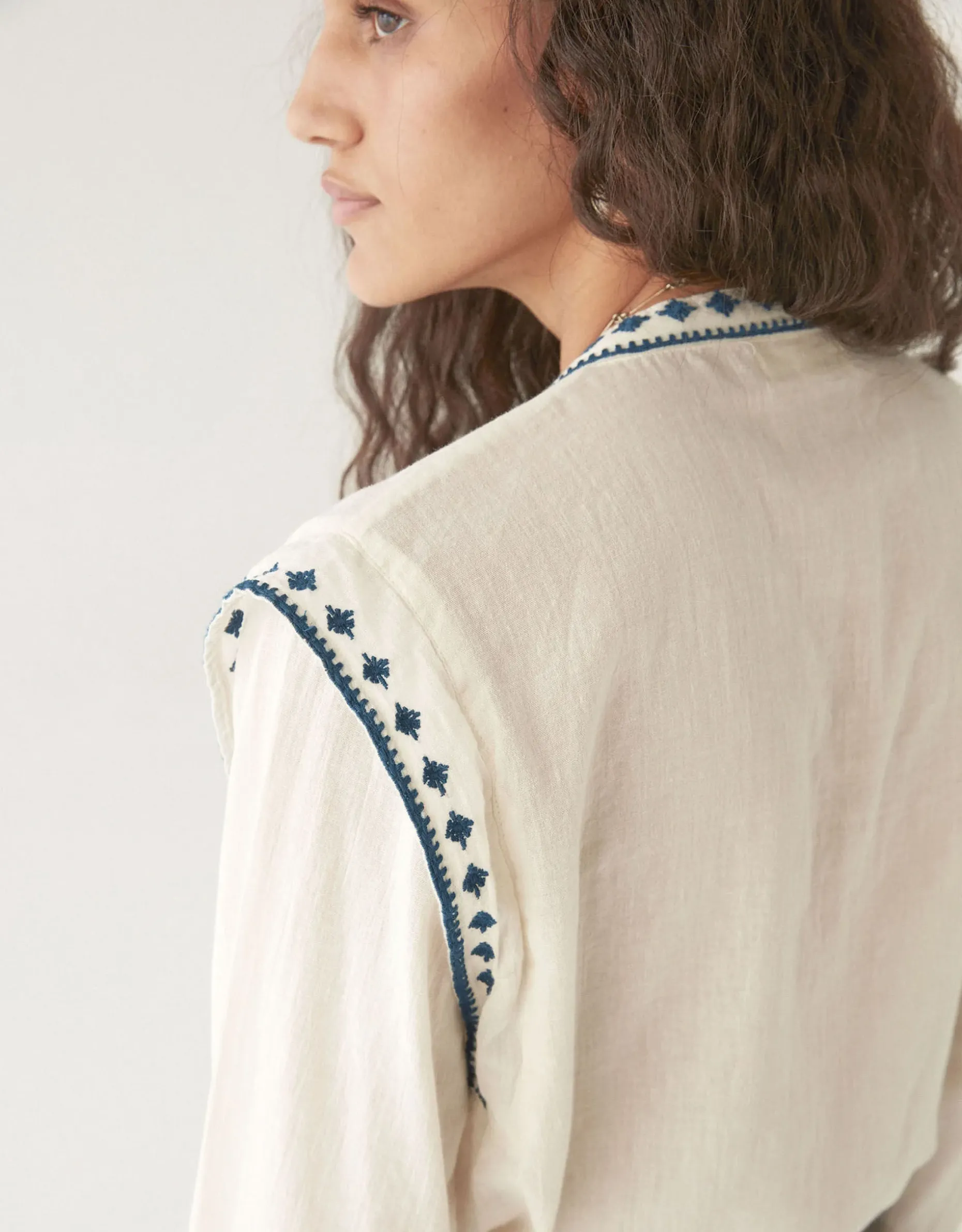 Maison Hotel Phillipa Embroidered Blouse White