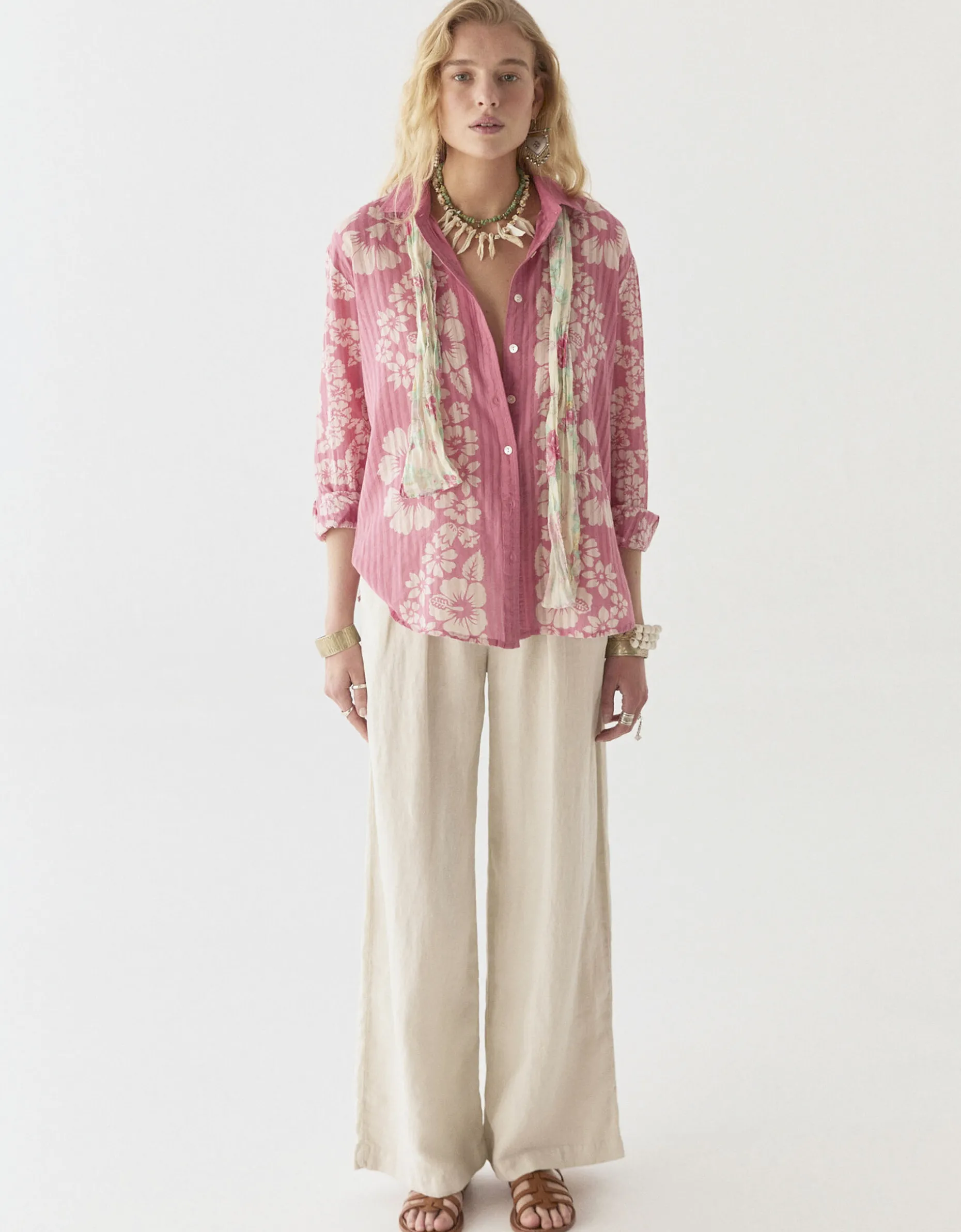 Maison Hotel Rusty Hawaiian Floral Shirt Pink