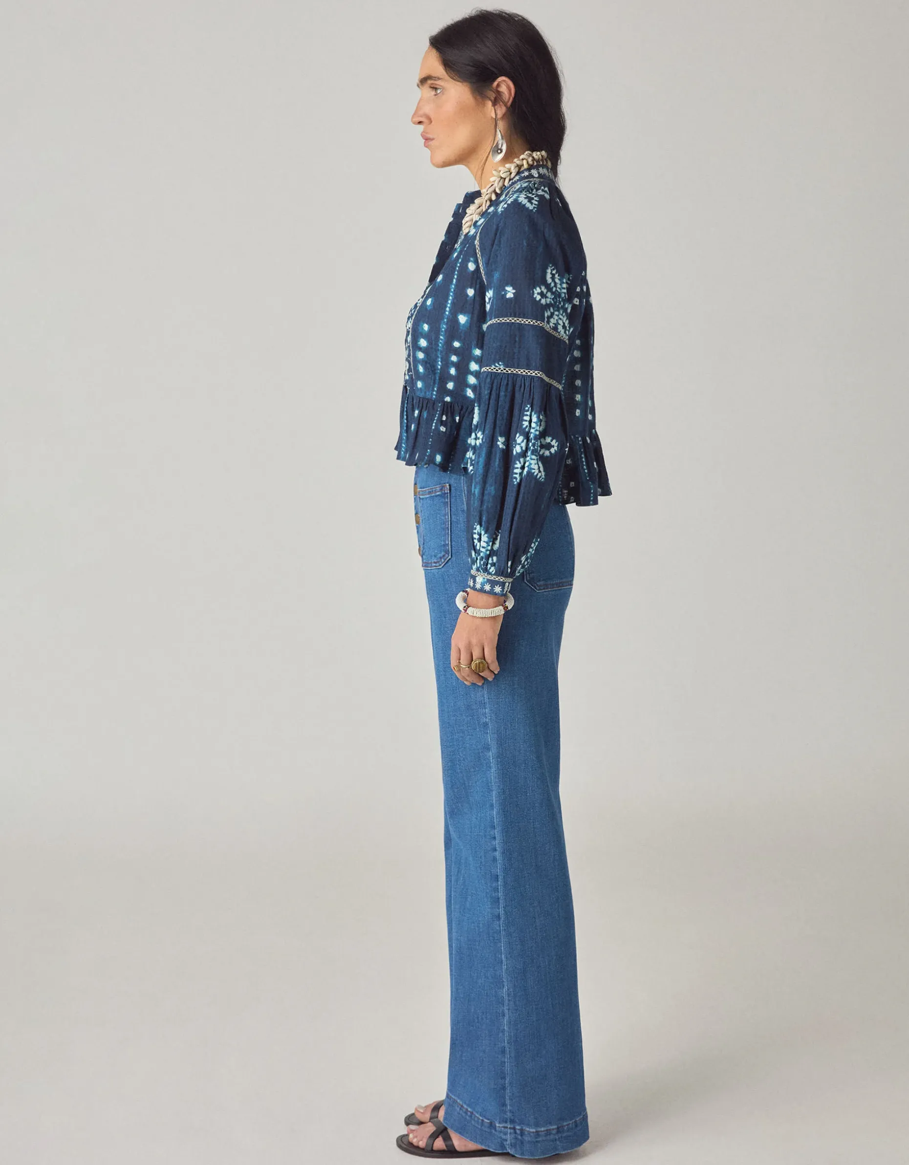 Maison Hotel Sora Print Blouse Blue
