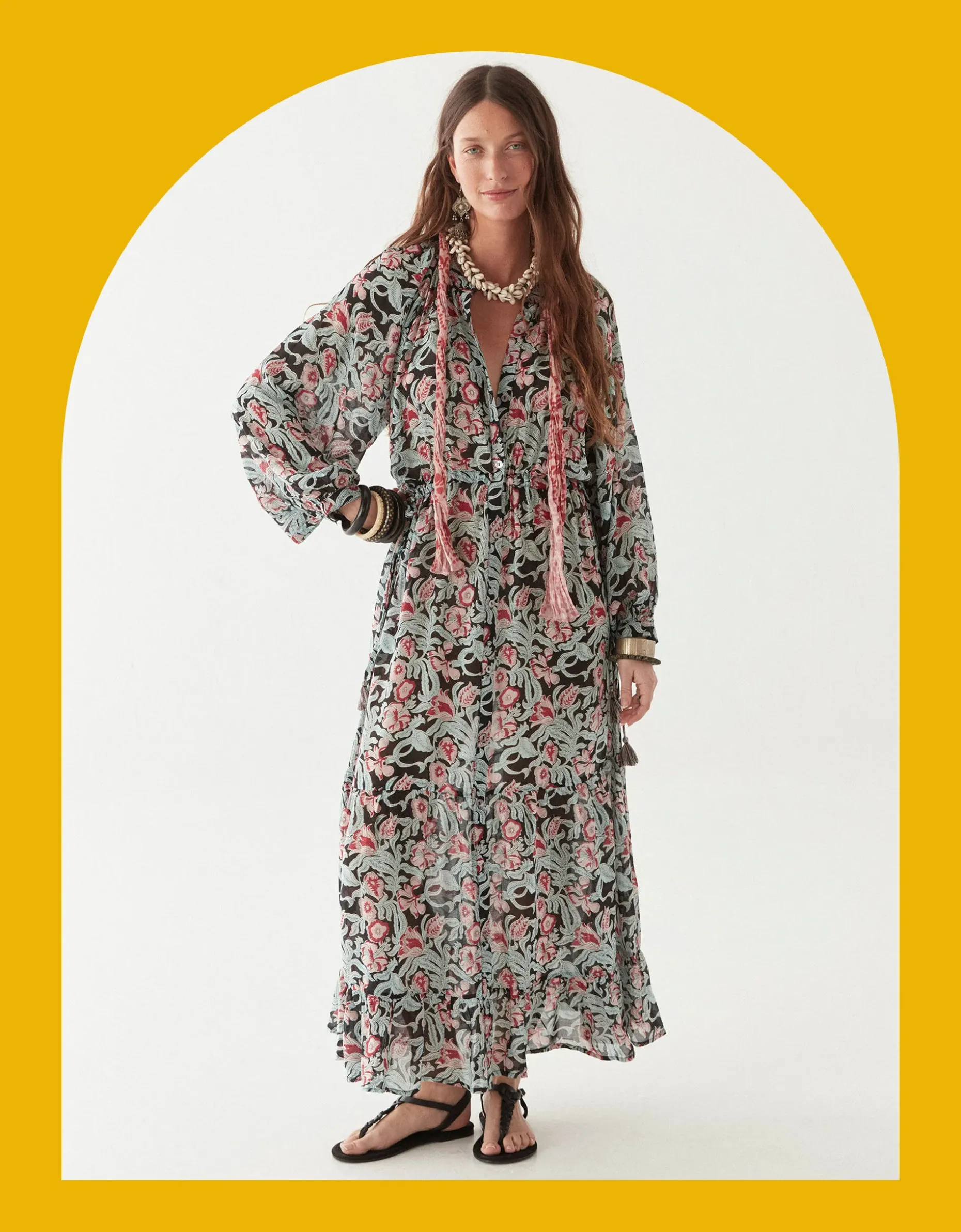 Maison Hotel Valentina Floral Maxi Dress Multi