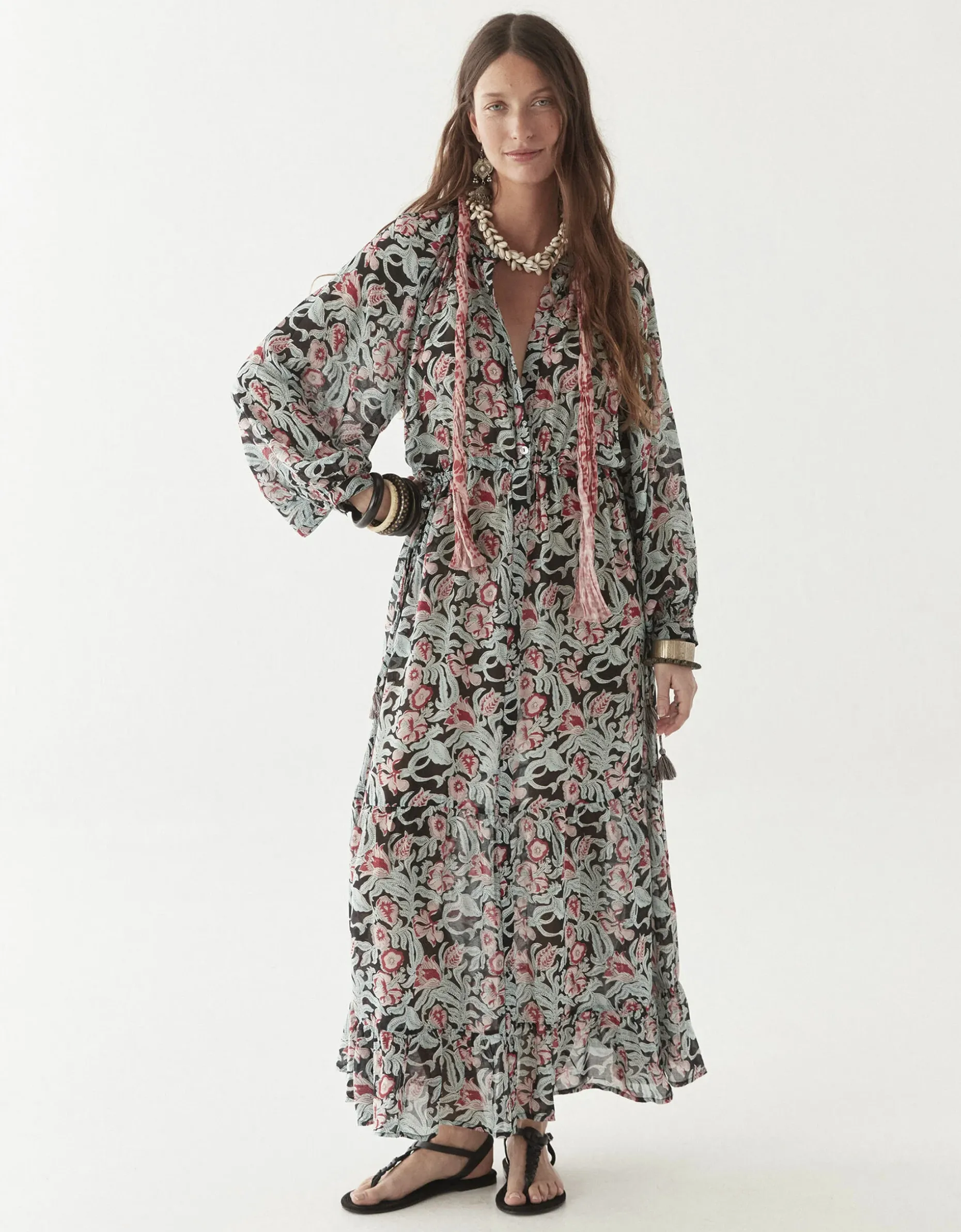 Maison Hotel Valentina Floral Maxi Dress Multi