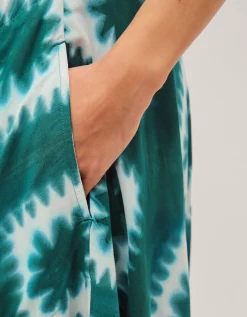 Malia Artisanal Print Culotte Jumpsuit Teal