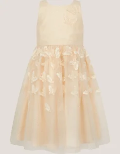 Mapel Butterfly Tulle Dress Natural
