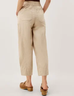 Megan Cropped Barrel Trousers Natural